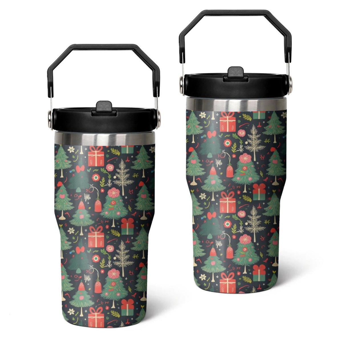 Lunabuddy™ 20 Oz Tumbler Christmas Tree Gift Tumbler with Lid and Straw