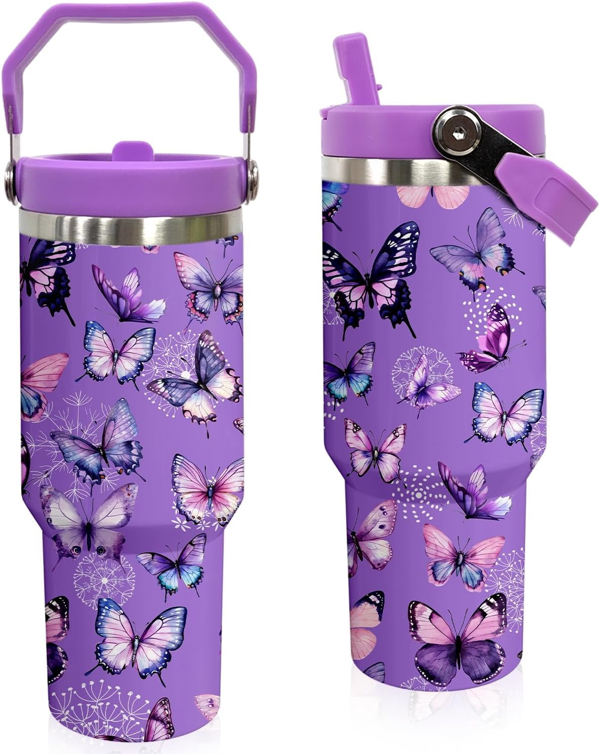 Lunabuddy™ Elephant Mug 30 oz Tumbler with Handle Flip Straw Leak Proof