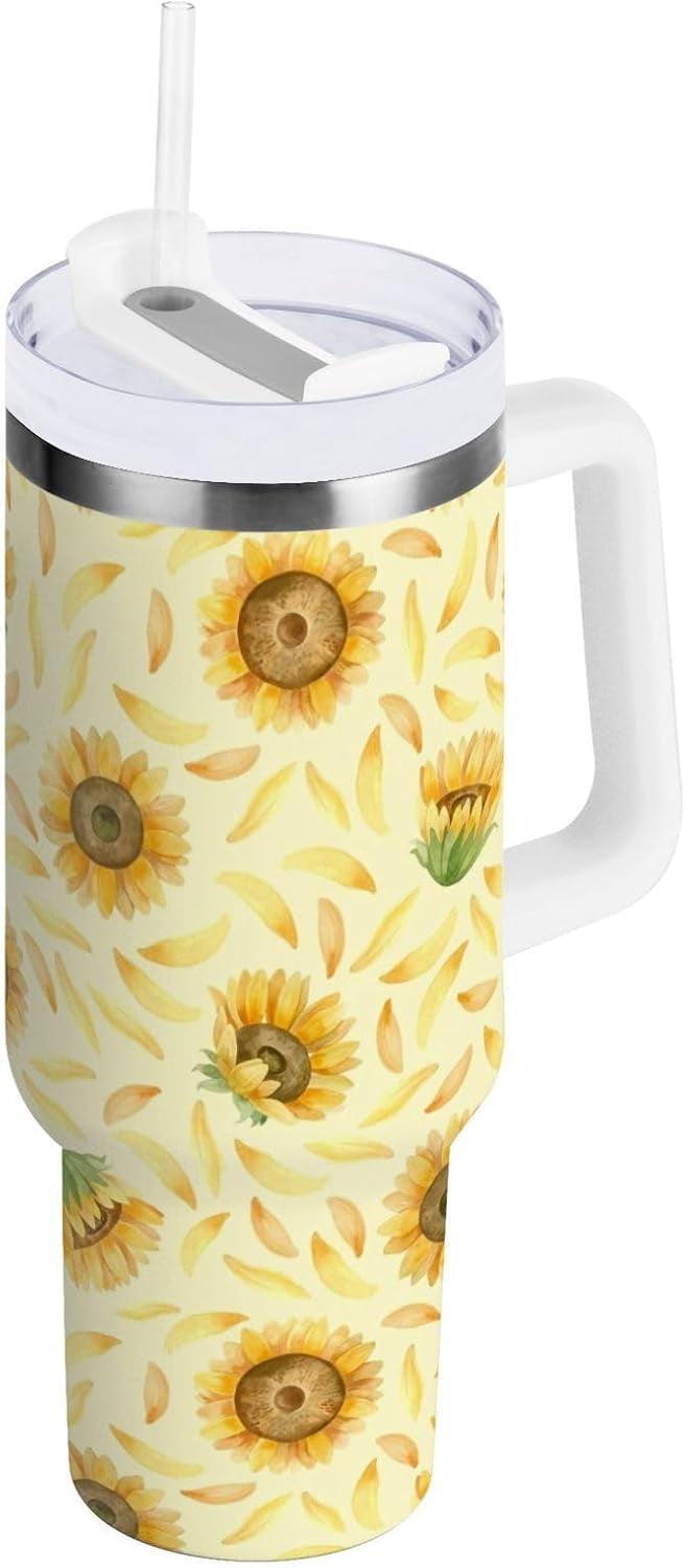 Lunabuddy™ 40 oz Tumbler with Handle Lid and Straw Insulated Water Tumbler