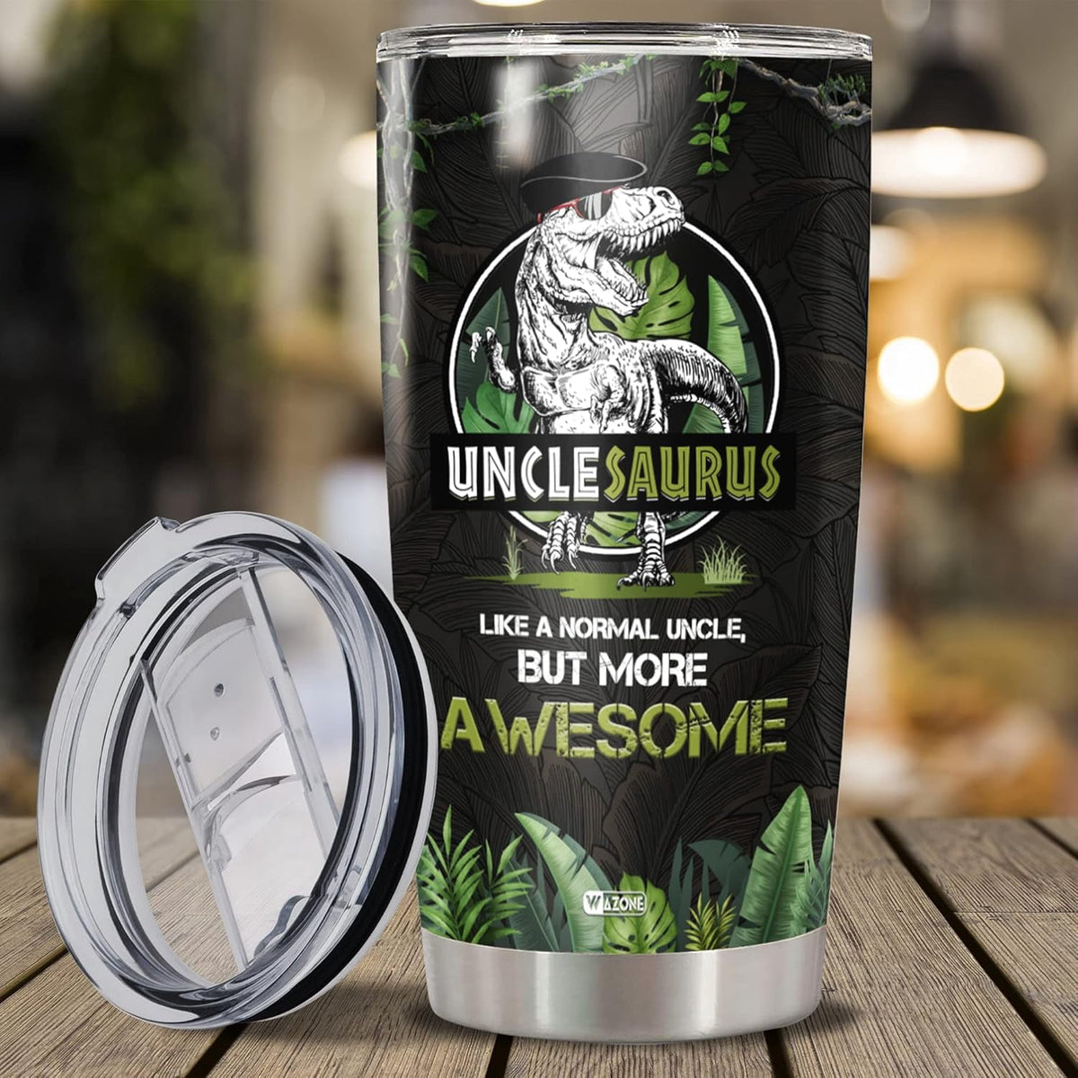 Lunabuddy™ Unclesaurus Tumbler Cup With Lid Travel Mug 20Oz Insulated Stainless Steel Gift Idea Birthday Christmas Presents For Awesome Uncles Best Uncle Saurus Ever From Niece Nephew