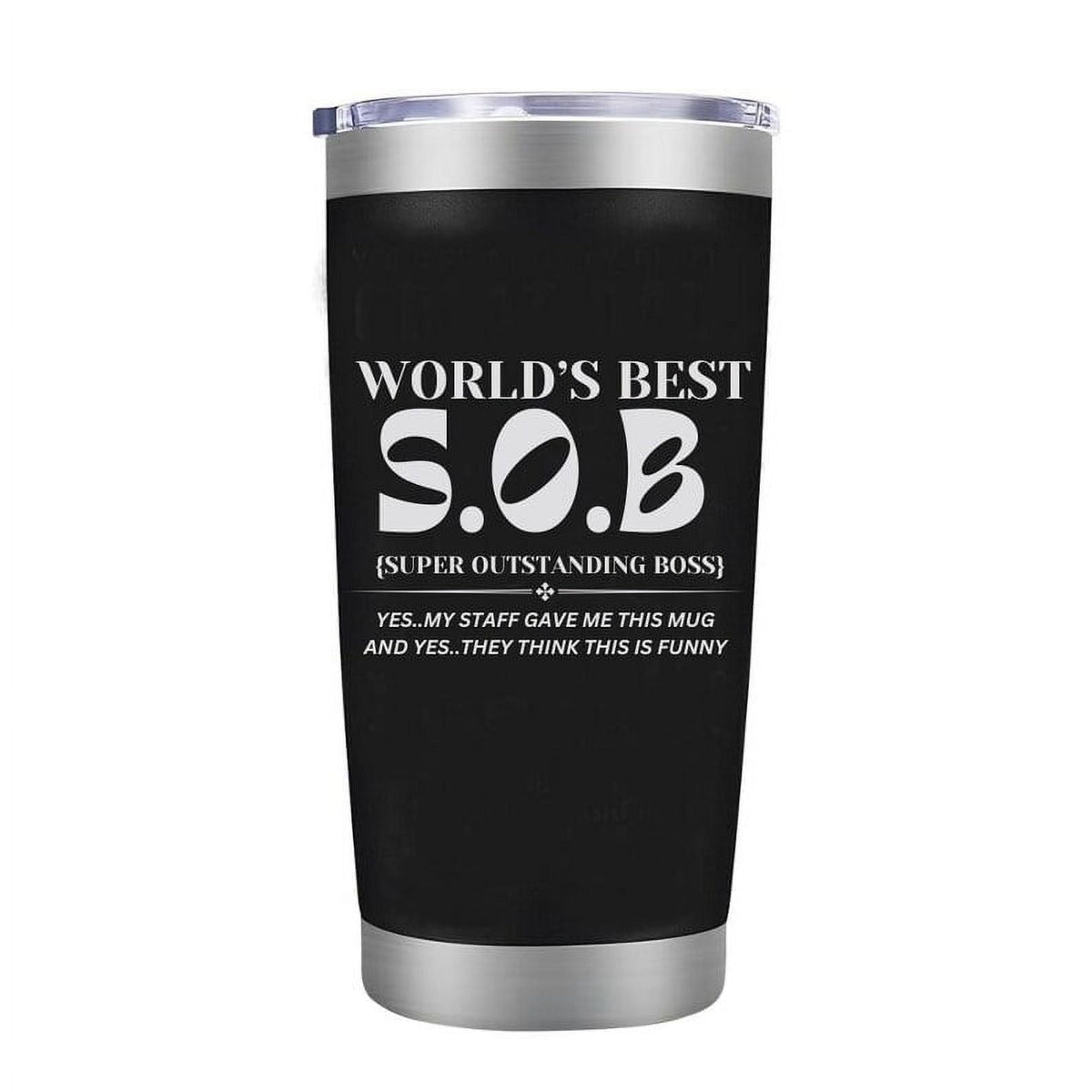 Lunabuddy™ Boss Mug Tumbler, Boss Gifts for Women Men - Boss Christmas Gifts, Happy Bosses Day Gift Ideas, Worlds Best Boss Manager Appreciation Gifts for Him Her, Funny Travel Coffee Mug, 20oz
