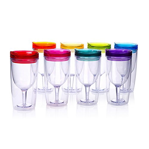 Lunabuddy™ Cupture Insulated Wine Tumbler Cup With Drink-Through Lid - 10 oz, 8 Pack