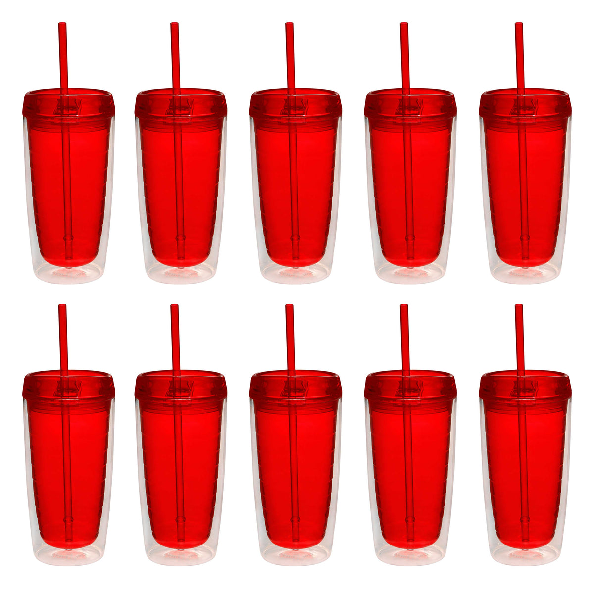 Lunabuddy™ Double Wall Acrylic Tumblers 16 oz. Set of 10, Bulk Pack