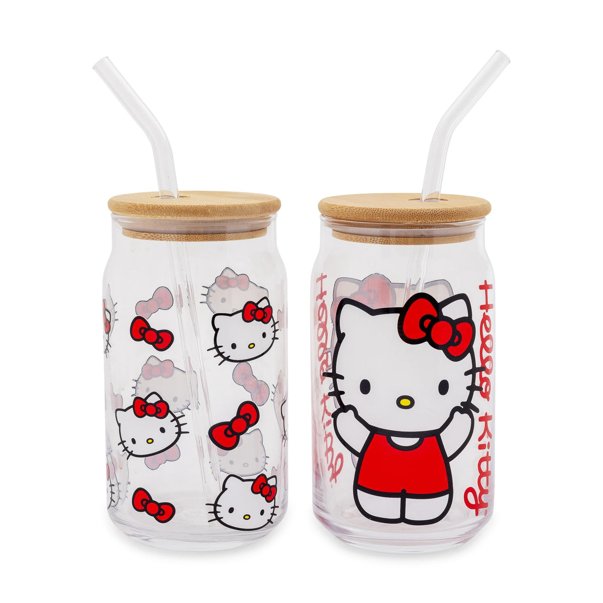 Lunabuddy™ 16-Ounce Glass Tumblers With Bamboo Lid and Straw | Set of 2