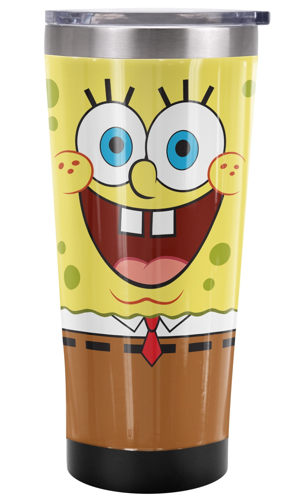 Lunabuddy™ Spongebob Official Goofy Face 20 oz Travel Tumbler, Stainless Steel, Vacuum Insulated with Leak Resistant Slide-Lock Lid