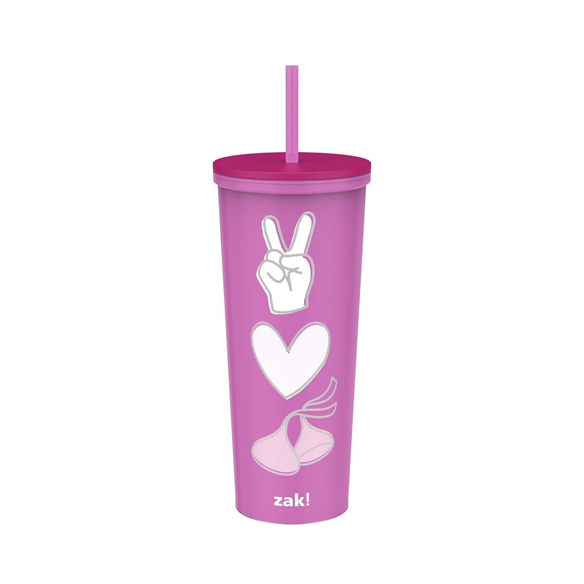 Lunabuddy™ Valentine's Day 22 oz Plastic Hershey's Kiss Insulated Tumbler with Straw