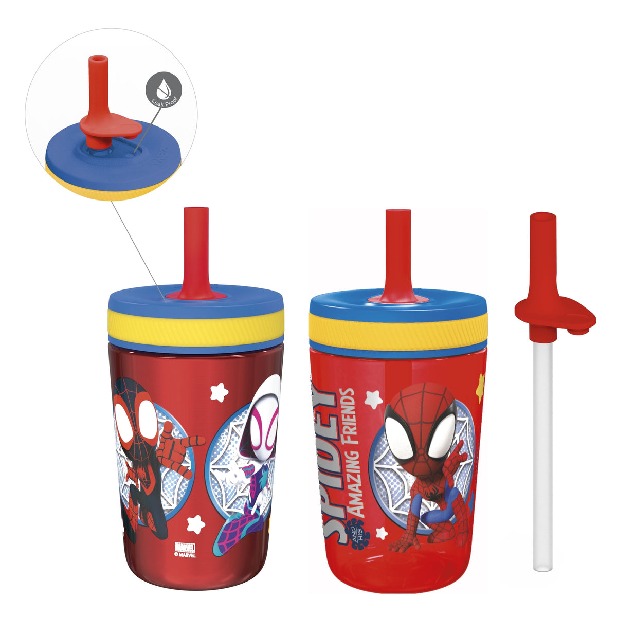 Lunabuddy™ 12oz and 15oz 2-Pack Straw Tumbler Stainless Steel