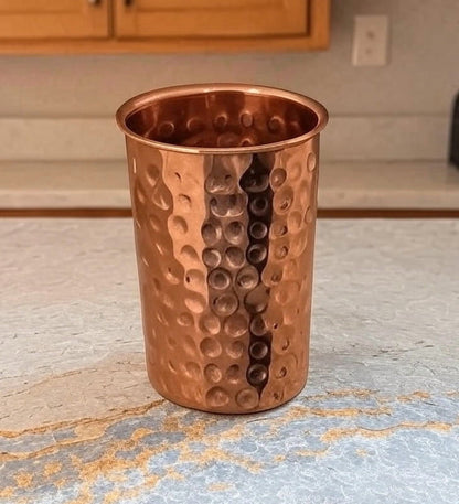 Lunabuddy™ Pure Copper Tumblers for Drinking - Ayurvedic Health Pure Copper Cups Pack Of 2