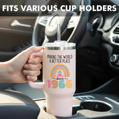 Lunabuddy™ 60th Birthday Gifts for Women Her, 1966 60th Birthday Decorations for Woman, Turning 60 Year Old Gifts For Women Mom Wife Grandma, 60 th Birthday Ideas, 40oz Tumbler Cup