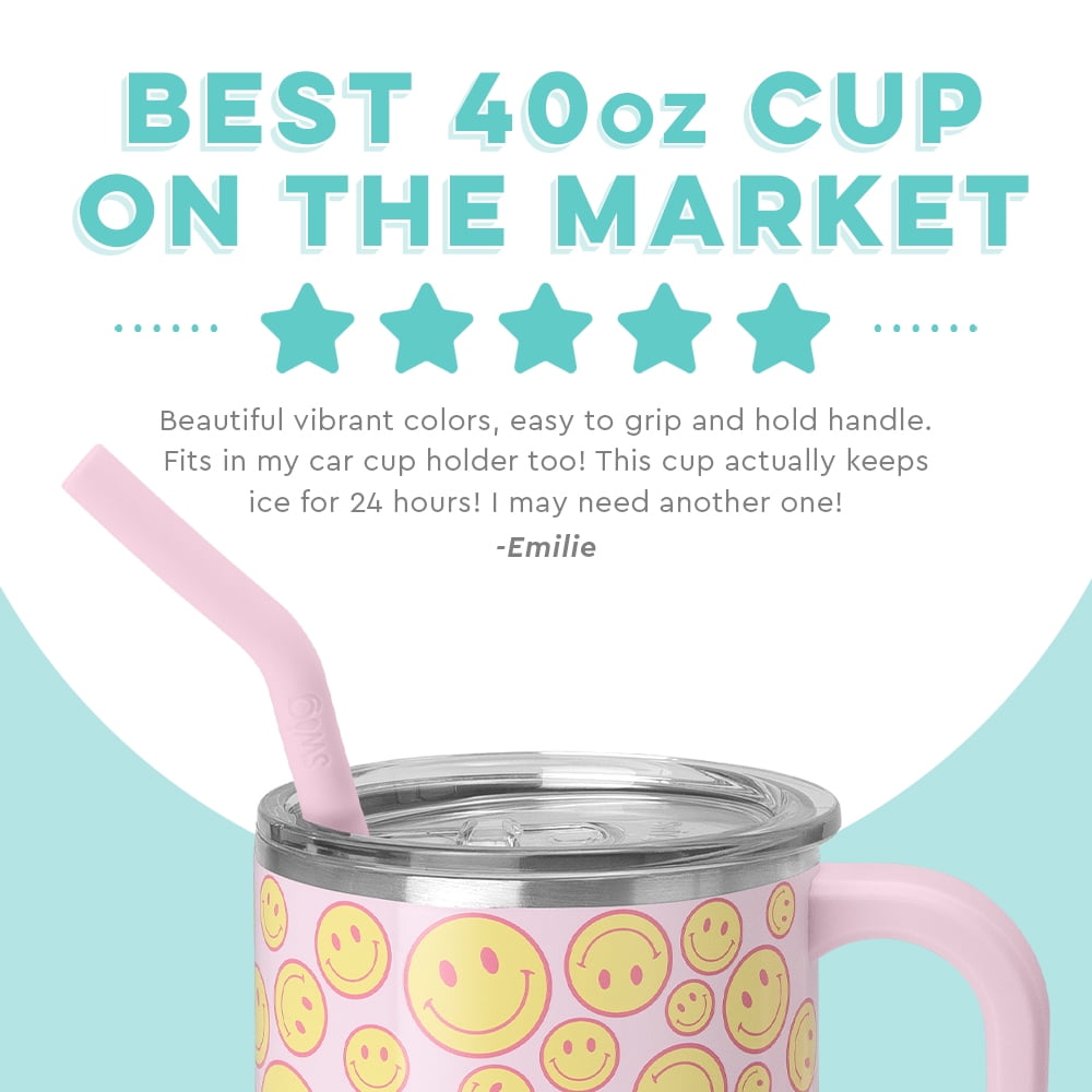 Lunabuddy™ 40oz Mega Mug | Insulated Stainless Steel Tumbler with Handle | Oh Happy Day