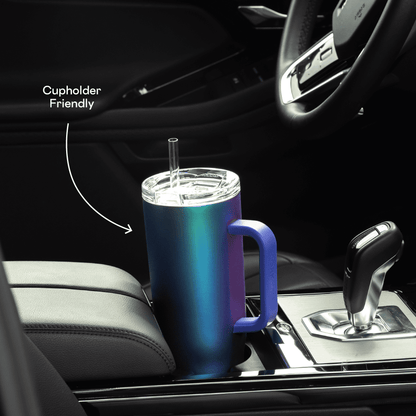 Lunabuddy™ Cruiser Insulated Tumbler with Handle and Straw, Dragonfly, 40 oz – Reusable Water Bottle Keeps Beverages Cold for 20 Hours, Hot for 9 Hours – Cupholder Friendly, Spill Proof Tumbler