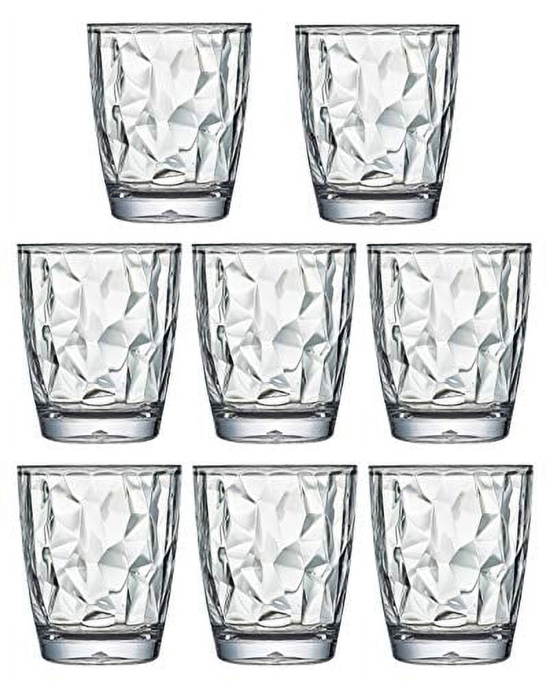 Lunabuddy™ 10 Oz Premium Unbreakable Drinking Glasses Dishwasher Safe BPA Free Acrylic Tumblers (Clear)