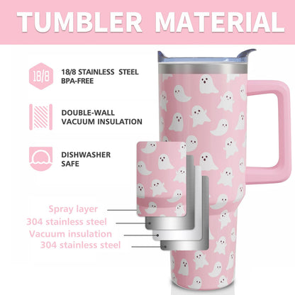 Lunabuddy™ 40 Oz Tumbler with Handle and Straw, Cute Stainless Steel Double Walled Vacuum Insulated Cup, Holiday Gifts for Women Girls