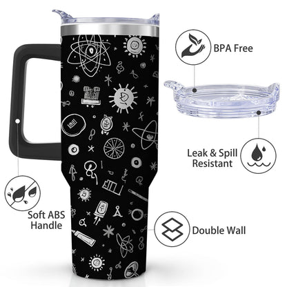 Lunabuddy™ Black Space Science Stainless Steel Tumbler, 30oz