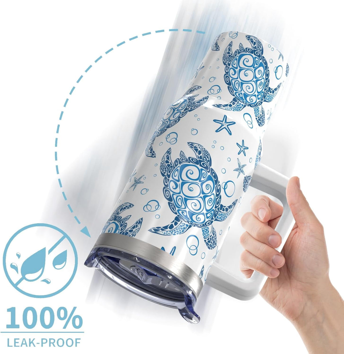 Lunabuddy™ 30oz Stainless Steel Sea Turtle Tumbler with Lid and Straw - Ocean Insulated Turtle Cup for Women''s Gifts