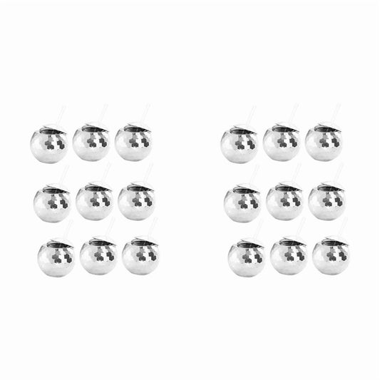 Lunabuddy™ 18 PCS Disco Ball Cups, 20 OZ Cups with Straws and Lid, Reusable Flash Tumbler Cocktail Cup for Partys Bar