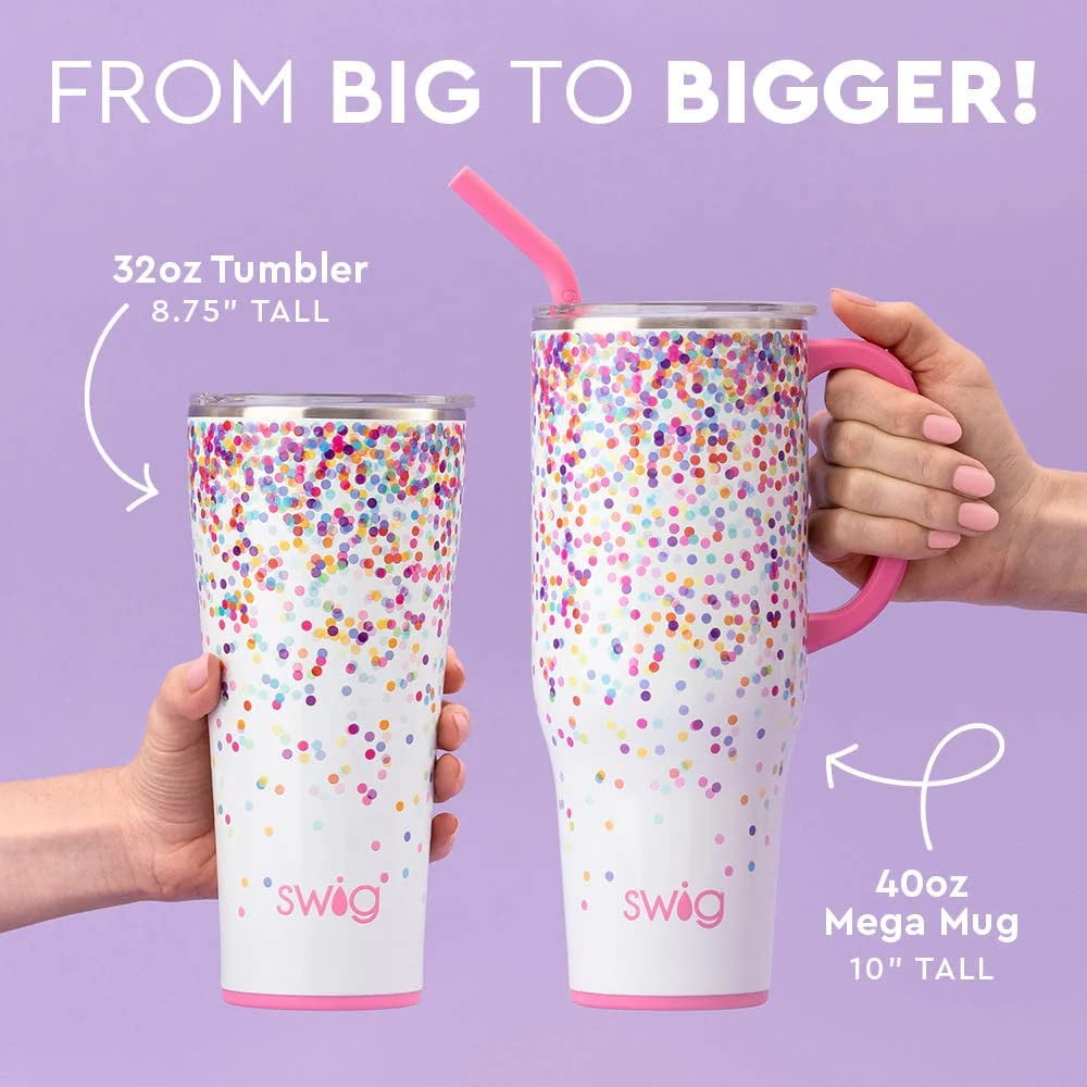 Lunabuddy™ 40oz Mega Mug | Insulated Stainless Steel Tumbler with Handle | Over The Rainbow