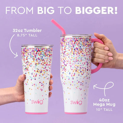 Lunabuddy™ 40oz Mega Mug | Insulated Stainless Steel Tumbler with Handle | Over The Rainbow