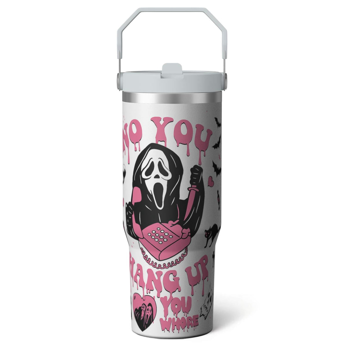 Lunabuddy™ 1pc Halloween Bat 30oz Tumbler with Straw & Handle - Insulated