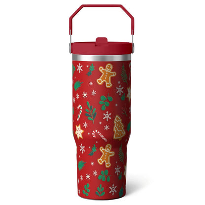 Lunabuddy™ 1pc shark 30oz Tumbler with Straw & Handle - Insulated Stainless