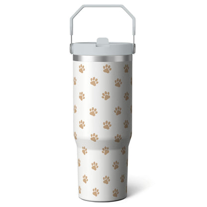 Lunabuddy™ 1pc Black and white grid 30oz Tumbler with Straw & Handle