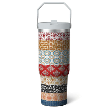 Lunabuddy™ 1pc shark 30oz Tumbler with Straw & Handle - Insulated Stainless