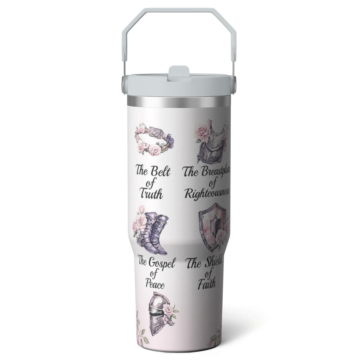 Lunabuddy™ 1pc cherry 30oz Tumbler with Straw & Handle - Insulated Stainless