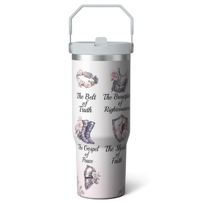 Lunabuddy™ 1pc cherry 30oz Tumbler with Straw & Handle - Insulated Stainless