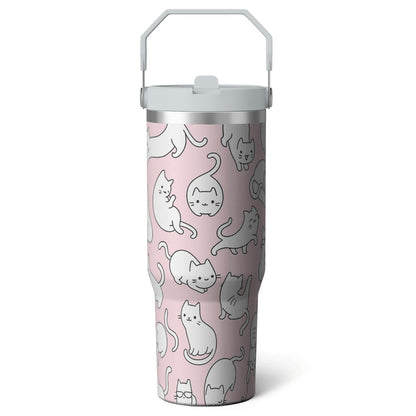 Lunabuddy™ 1pc Halloween Bat 30oz Tumbler with Straw & Handle - Insulated