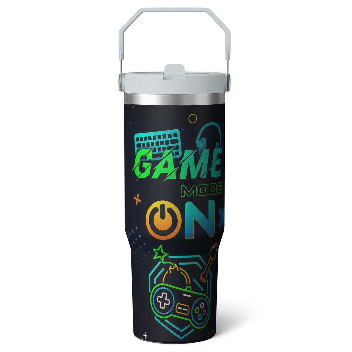 Lunabuddy™ 1pc Capibara 30oz Tumbler with Straw & Handle - Insulated Stainless