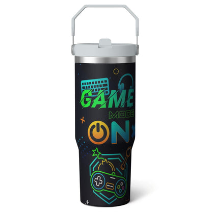 Lunabuddy™ 1pc Capibara 30oz Tumbler with Straw & Handle - Insulated Stainless