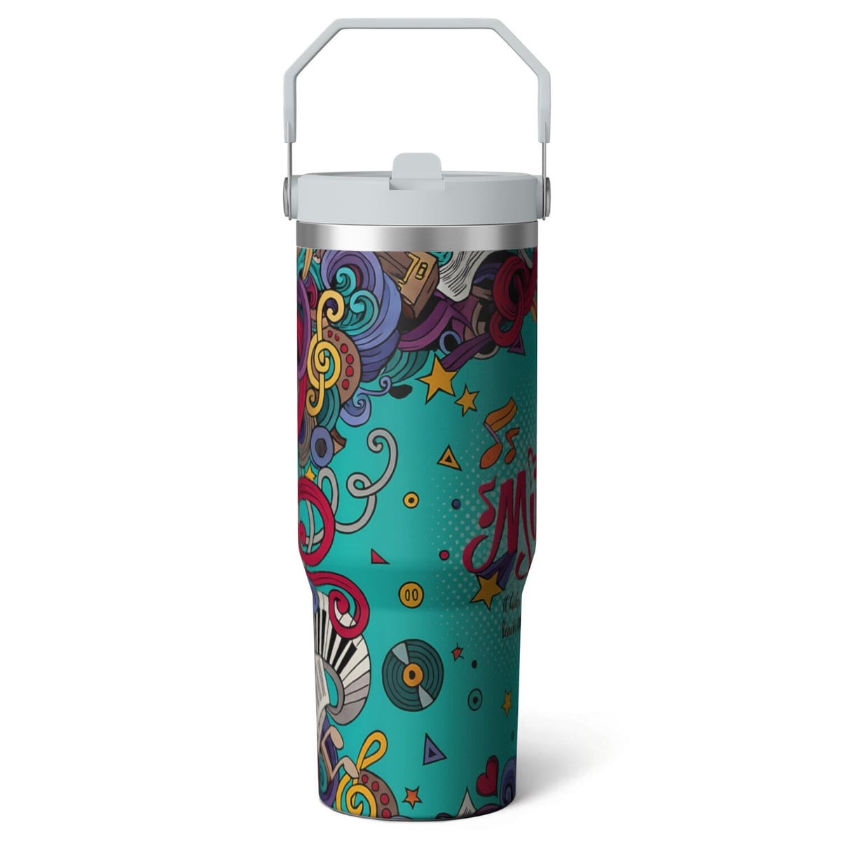 Lunabuddy™ 1pc Hummingbird 30oz Tumbler with Straw & Handle - Insulated Stainless