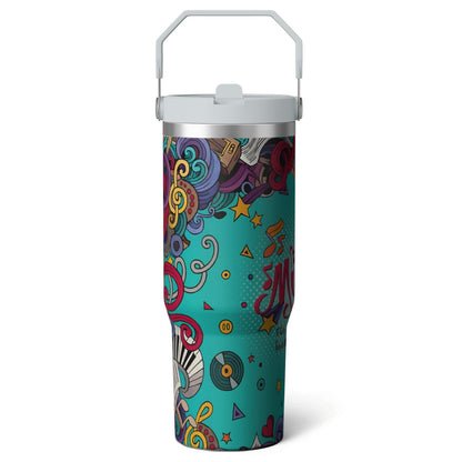Lunabuddy™ 1pc Hummingbird 30oz Tumbler with Straw & Handle - Insulated Stainless