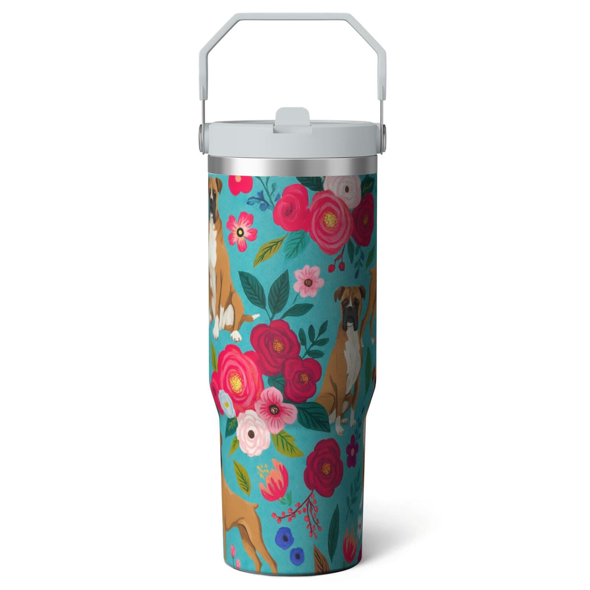 Lunabuddy™ 1pc shark 30oz Tumbler with Straw & Handle - Insulated Stainless