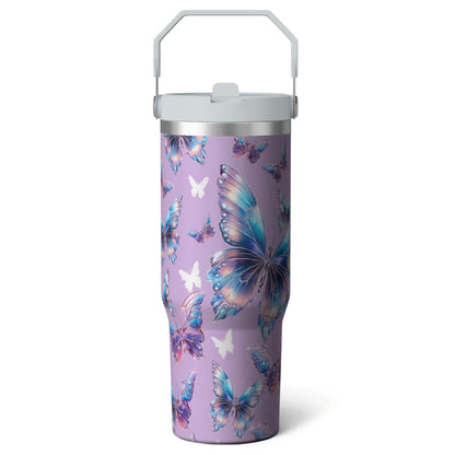 Lunabuddy™ 1pc Movie 30oz Tumbler with Straw & Handle - Insulated Stainless