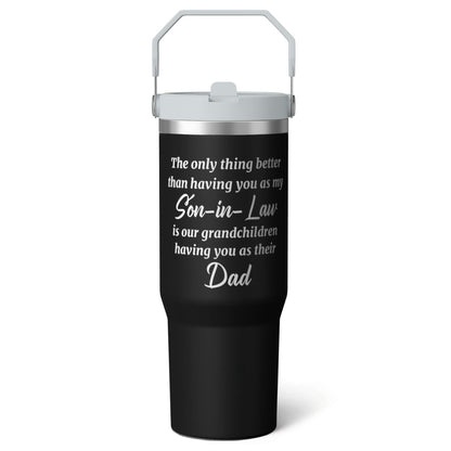 Lunabuddy™ 1pc Capibara 30oz Tumbler with Straw & Handle - Insulated Stainless
