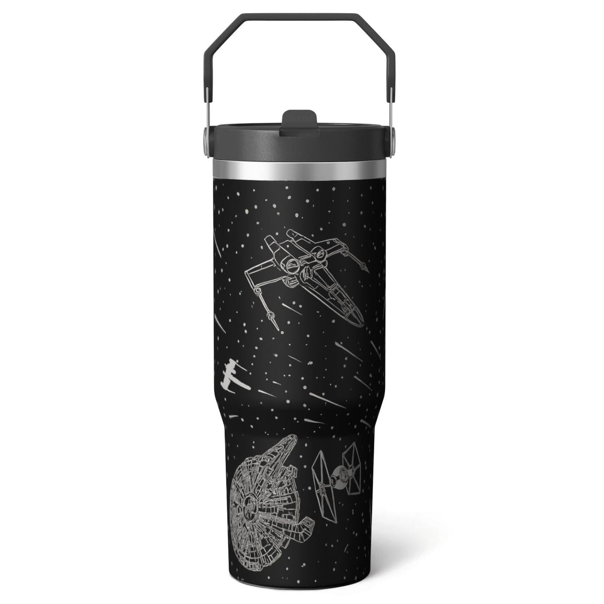Lunabuddy™ 1pc Movie 30oz Tumbler with Straw & Handle - Insulated Stainless Steel Cup | Holiday Gift for Man Women (Christmas, Valentine's, Birthday)