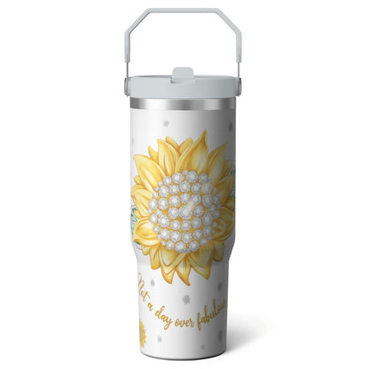 Lunabuddy™ 1pc Capibara 30oz Tumbler with Straw & Handle - Insulated Stainless
