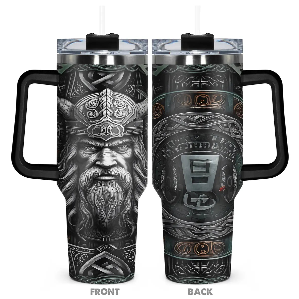 Lunabuddy™ 1pc, 40oz Tumbler, Funny Dad Tumbler, Viking Valor Funny Print 40oz, Insulated and Durable, Gift for Any Occasion: Birthdays, Holidays, or Special Moments for Family, Friends, or Coworkers
