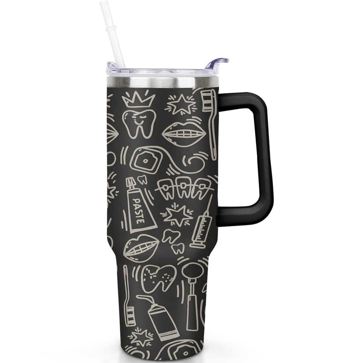 Lunabuddy™ 1pc Goose 40oz Tumbler with Straw & Handle - Insulated Stainless