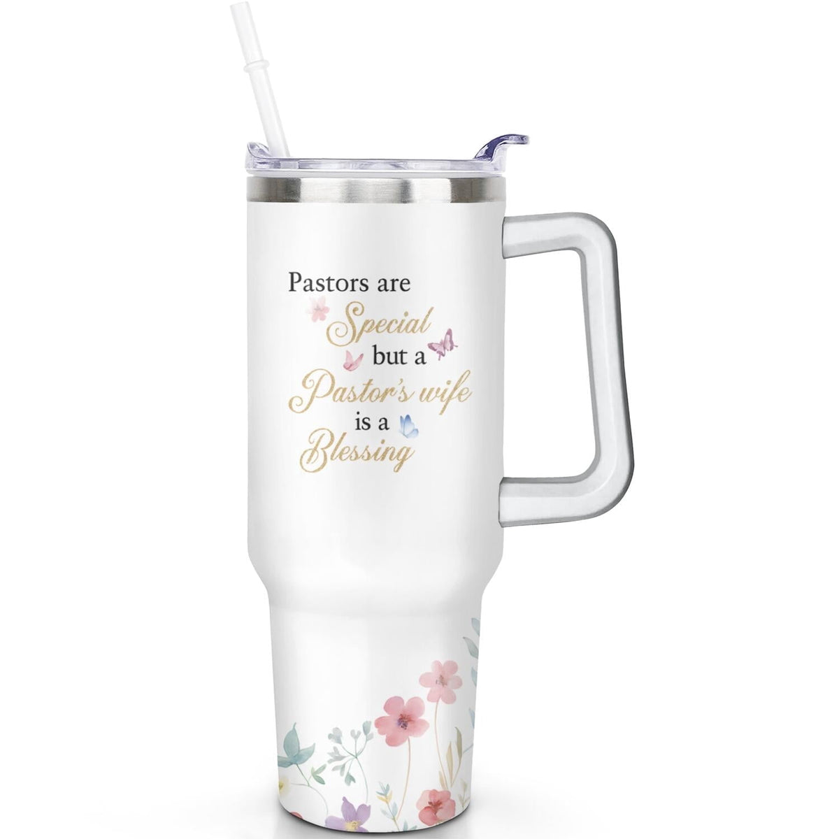 Lunabuddy™ 1pc cherry 40oz Tumbler with Straw & Handle - Insulated Stainless
