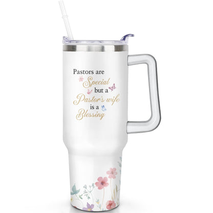 Lunabuddy™ 1pc cherry 40oz Tumbler with Straw & Handle - Insulated Stainless