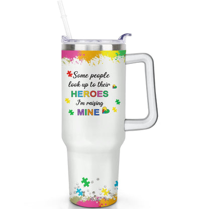 Lunabuddy™ 1pc cherry 40oz Tumbler with Straw & Handle - Insulated Stainless