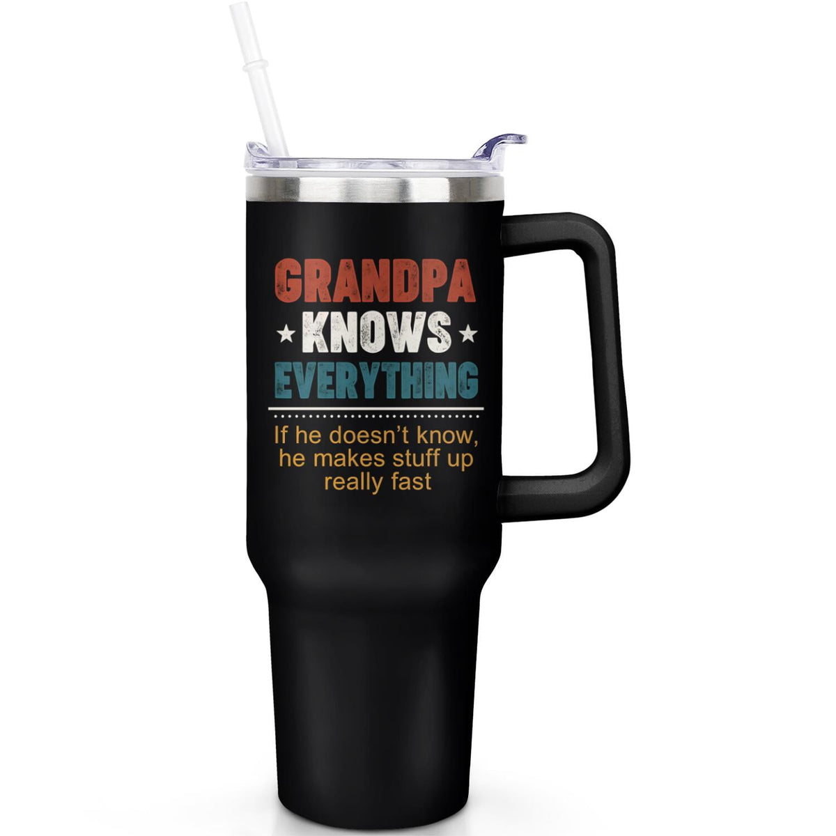 Lunabuddy™ 1pc cherry 40oz Tumbler with Straw & Handle - Insulated Stainless