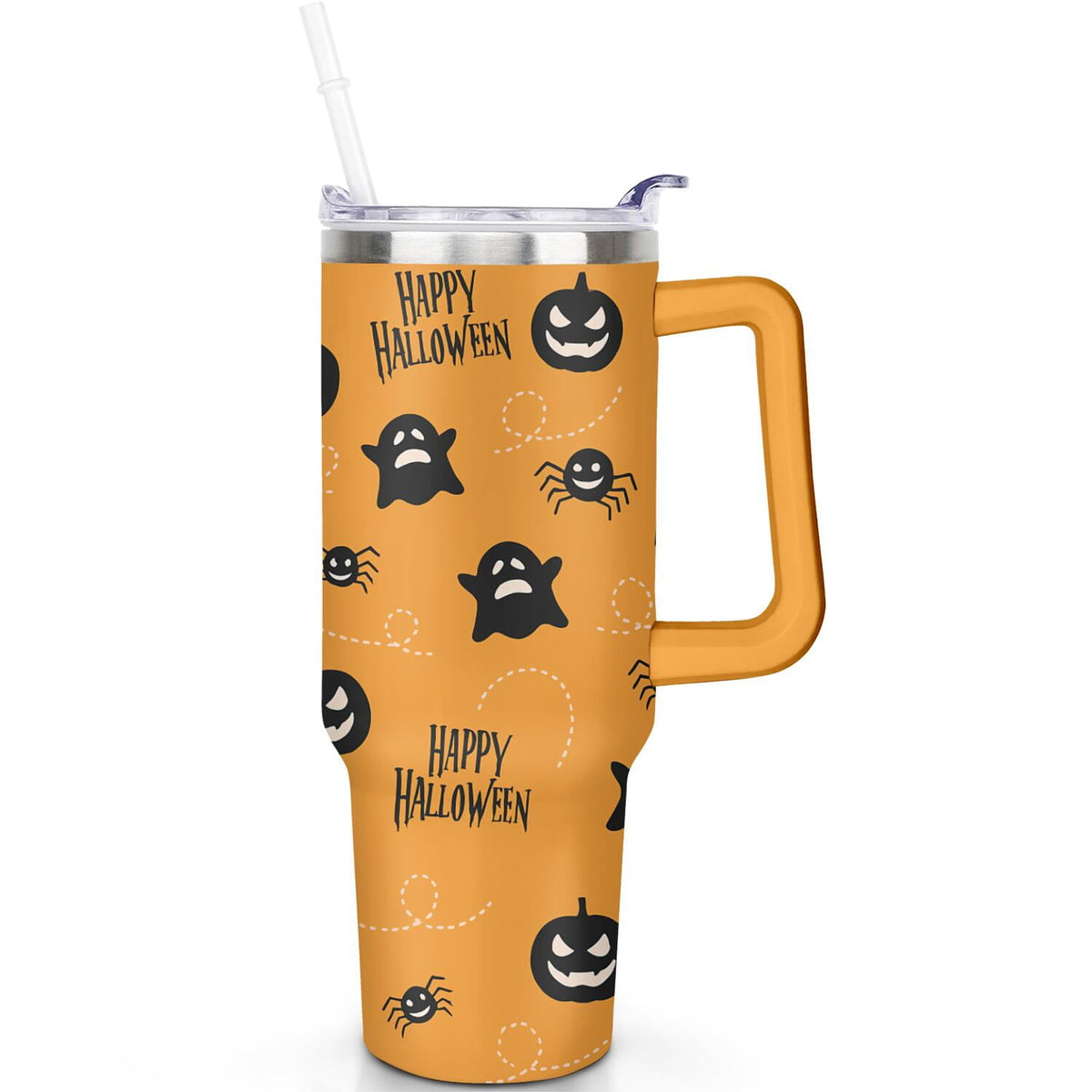 Lunabuddy™ 1pc Paw prints 40oz Tumbler with Straw & Handle - Insulated