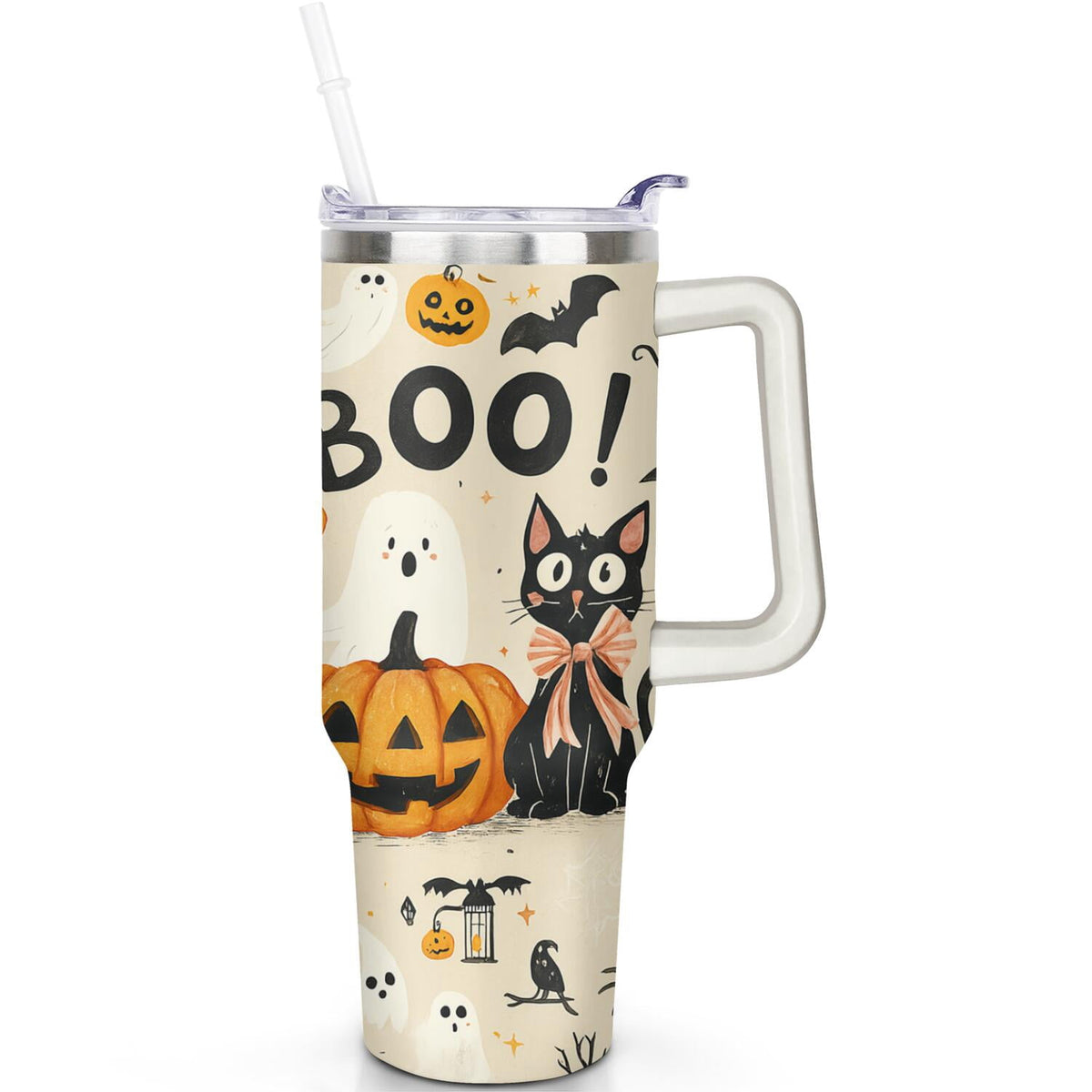 Lunabuddy™ 1pc Sunflower 40oz Tumbler with Straw & Handle - Insulated Stainless