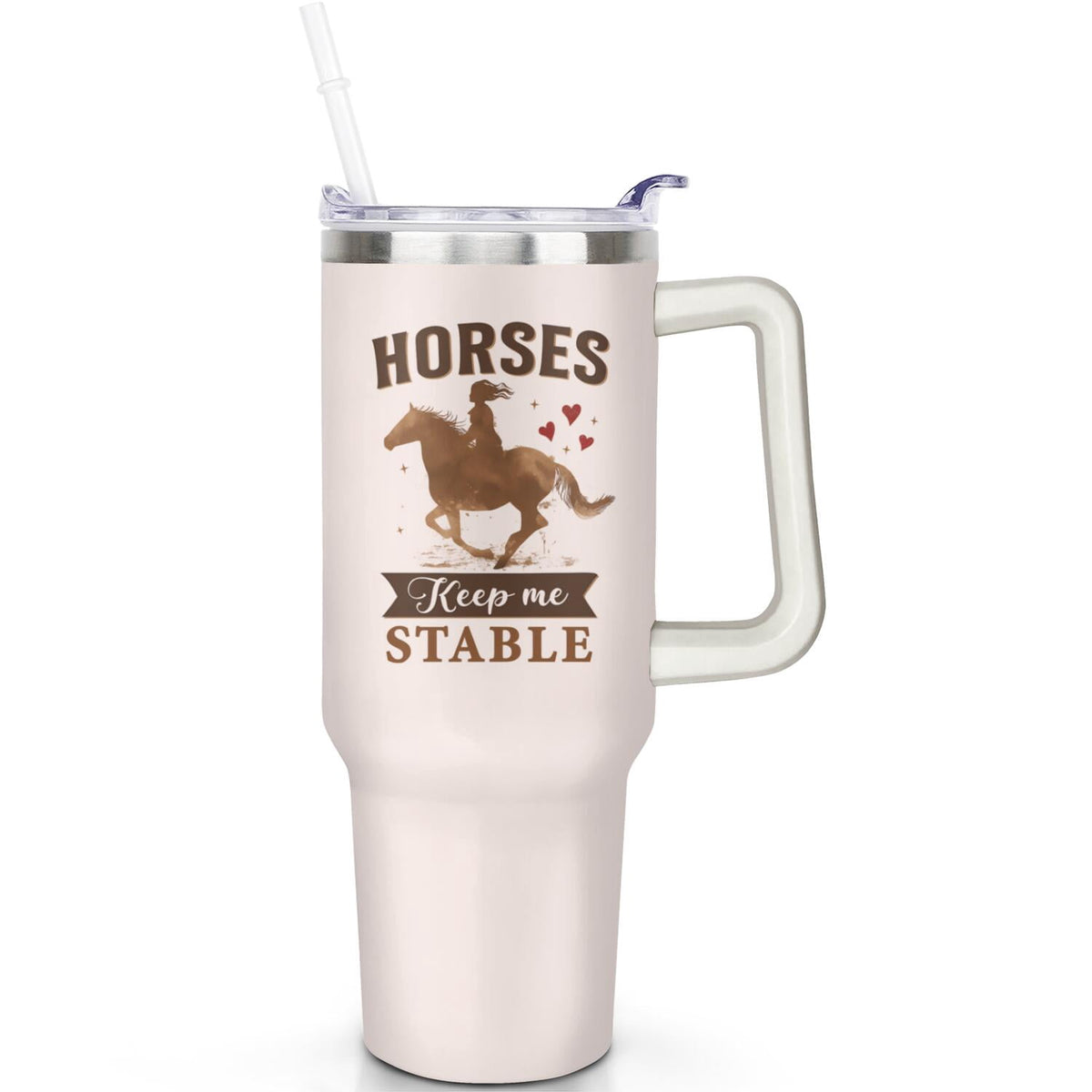 Lunabuddy™ 1pc daisy 40oz Tumbler with Straw & Handle - Insulated Stainless