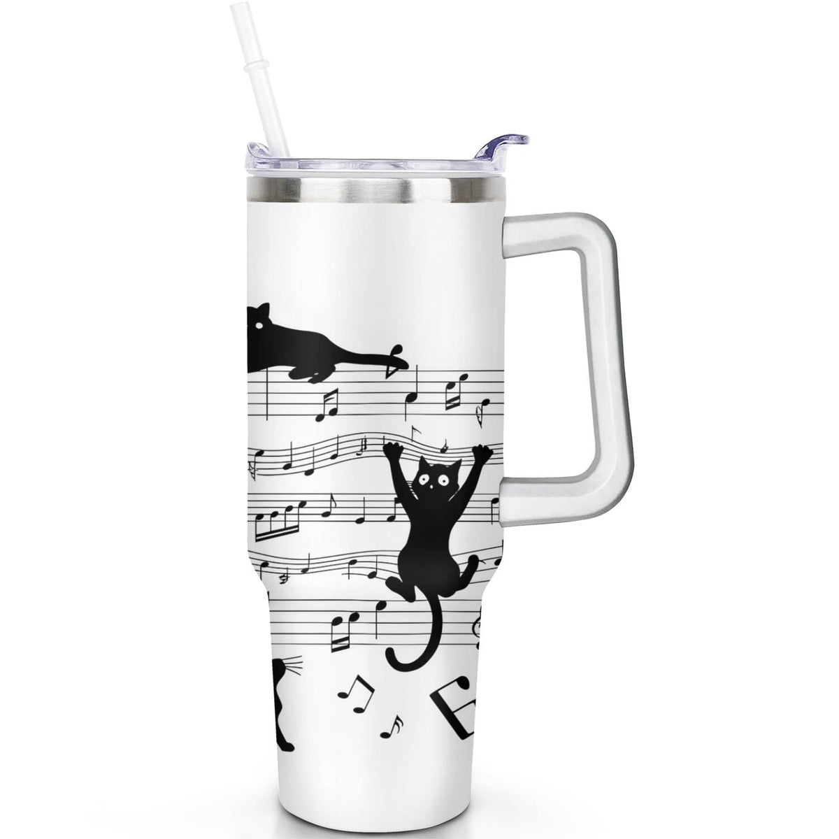 Lunabuddy™ 1pc Sunflower 40oz Tumbler with Straw & Handle - Insulated Stainless