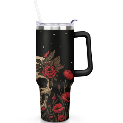 Lunabuddy™ 1pc Sunflower 40oz Tumbler with Straw & Handle - Insulated Stainless