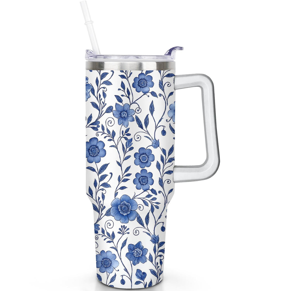 Lunabuddy™ 1pc Paw prints 40oz Tumbler with Straw & Handle - Insulated